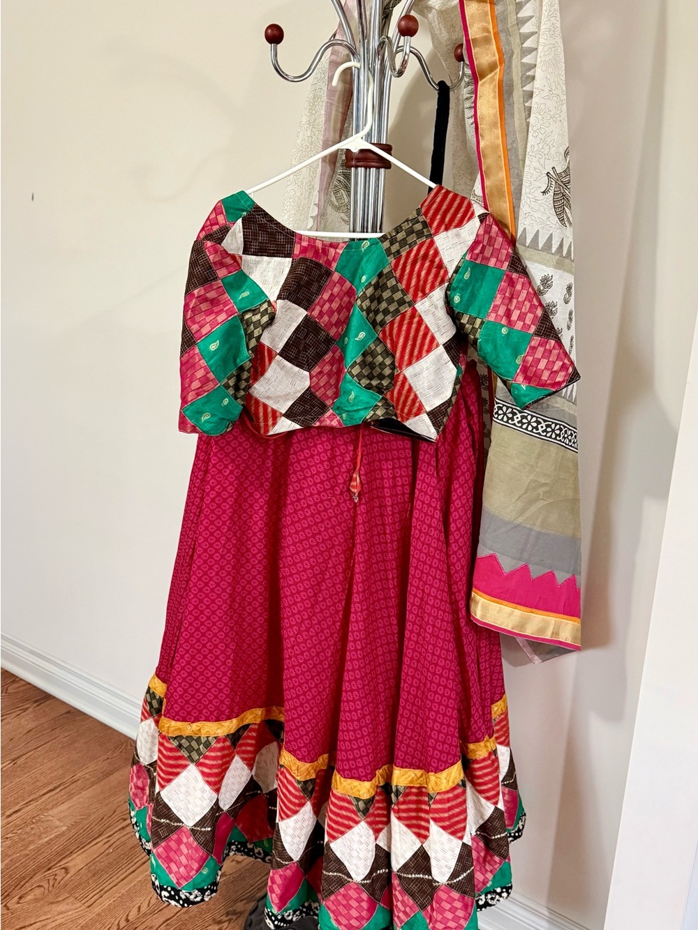Women’s Festive Pink & Multicolor Lehenga Choli Costume